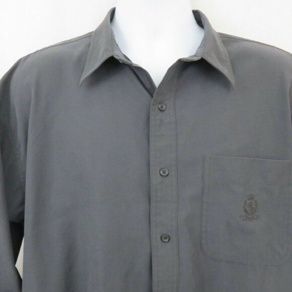 Chaps Ralph Lauren Charcoal Gray Shirt Mens L - Picture 4 of 9